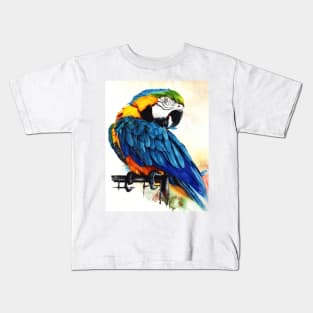 Jinx - Blue Gold Macaw painting Kids T-Shirt